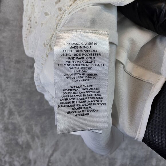 Joie Dress Womens Extra Small White Eyelet Lace Tassel Lined Viscose Boho Mini - Picture 9 of 10